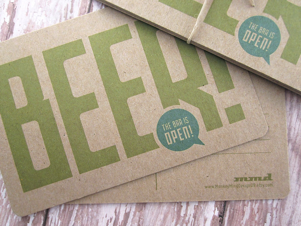 The Bar Is Open - Fill-In-The-Blank Postcard Invitations - 8 Pack