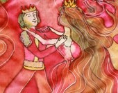 Once Upon a Time silk scarf wall hanging FREE SHIPPING