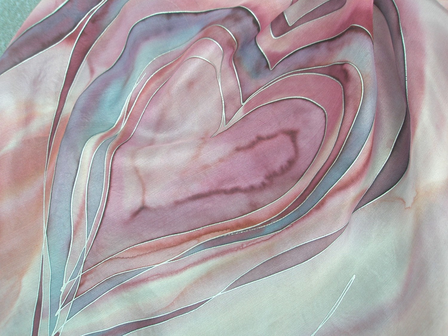 Hearts silk square scarf FREE SHIPPING