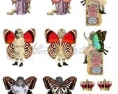 Instant Download Fairy Front Back Puppet  Digital Collage Sheet Fairies