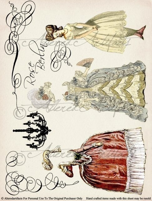 Rose Berlin Paper Doll Digital Collage Sheet  Download