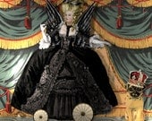3 Sheets Wicked Marie Antoinette Instant Download Witch Paper Doll Puppet Vintage French Halloween Clipart Digital Collage Sheet Party