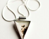 Triangle pendant, modern jewelry, geometric jewelry, Silver, women, gray, unique - Raceytay
