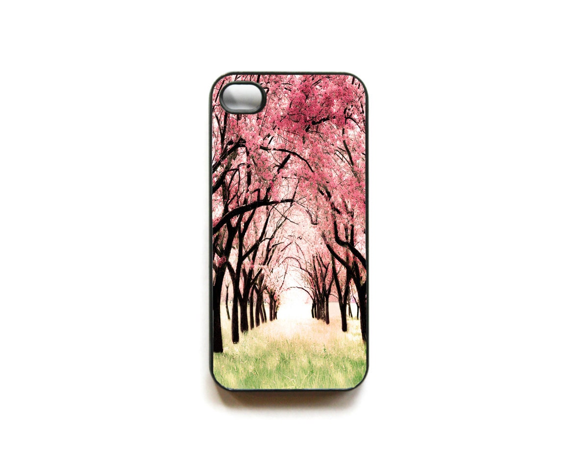 Cherry Blossoms iPhone 4 case, gadget cover for iPhone - Alice in Wonderland, pink, green, spring gift