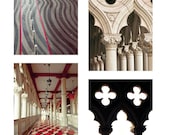 40% OFF, Venice Photography - four photographs - neutral wall decor - cream beige red black - accents for any room