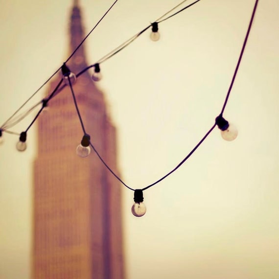 New York Photography - Empire State Building - Ombre Men - gold, beige, amber, lights, brown, Empireh 8x8 Fathers Day