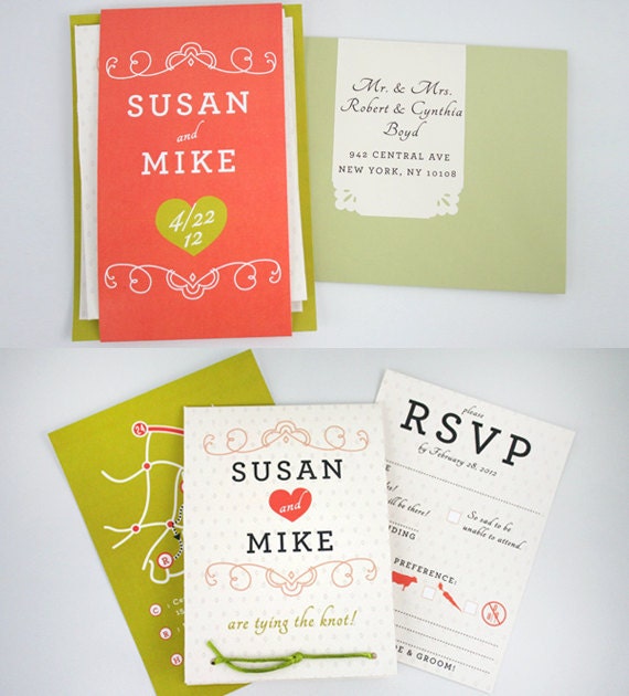 Tie The Knot Wedding Invitation Suite