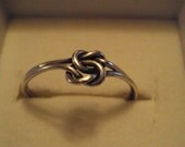 Sterling silver love knot, double knot, celtic, wedding band, engagement, promise, Priority shipping USA