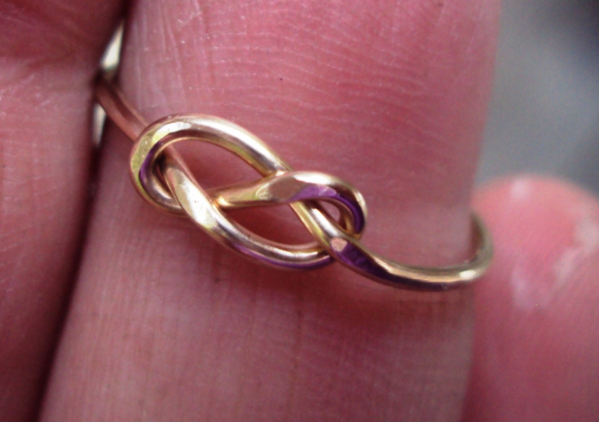 Etsy jewelry, knot ring, infinity knot, 10k SOLID GOLD, your choice, rose, yellow, or white, up to sz 8