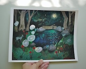 In the deep dark woods, art print 8.5 x 11