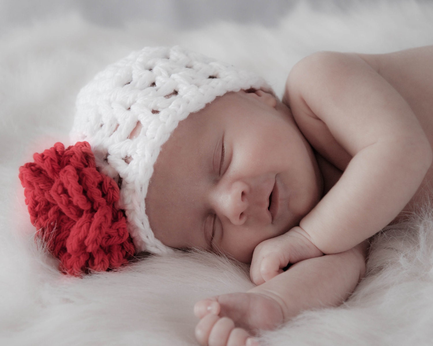 Baby Girl Hat - GARDEN PARTY Baby Beanie - 1 Headband And 7 Flowers- white, yellow, aqua, pink, purple, red and lime.  Great Photo Prop
