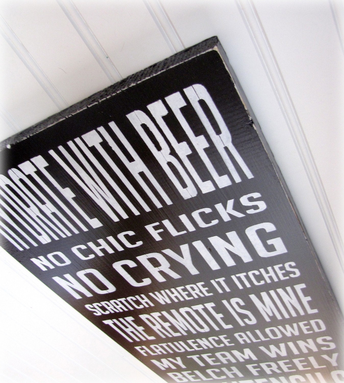 Man Cave Rules Typography Sign