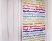 Words To Live By- Shabby Chic Typography Sign-Rainbow Colors