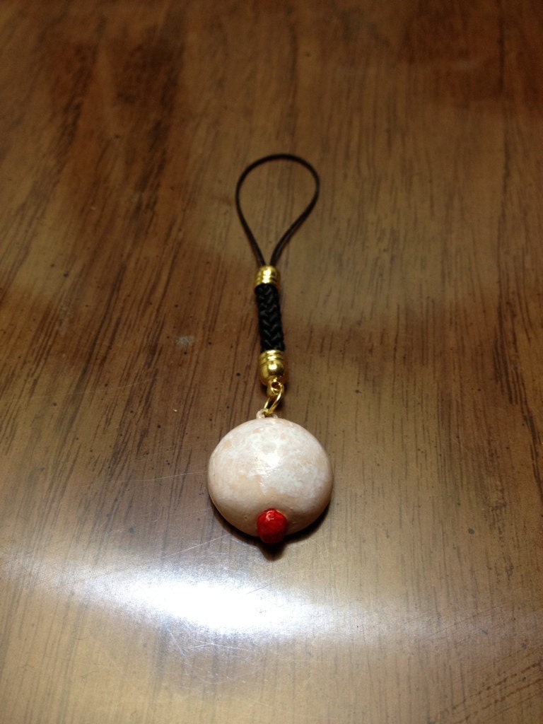 Yummy Raspberry Jelly Donut Cell Phone Charm