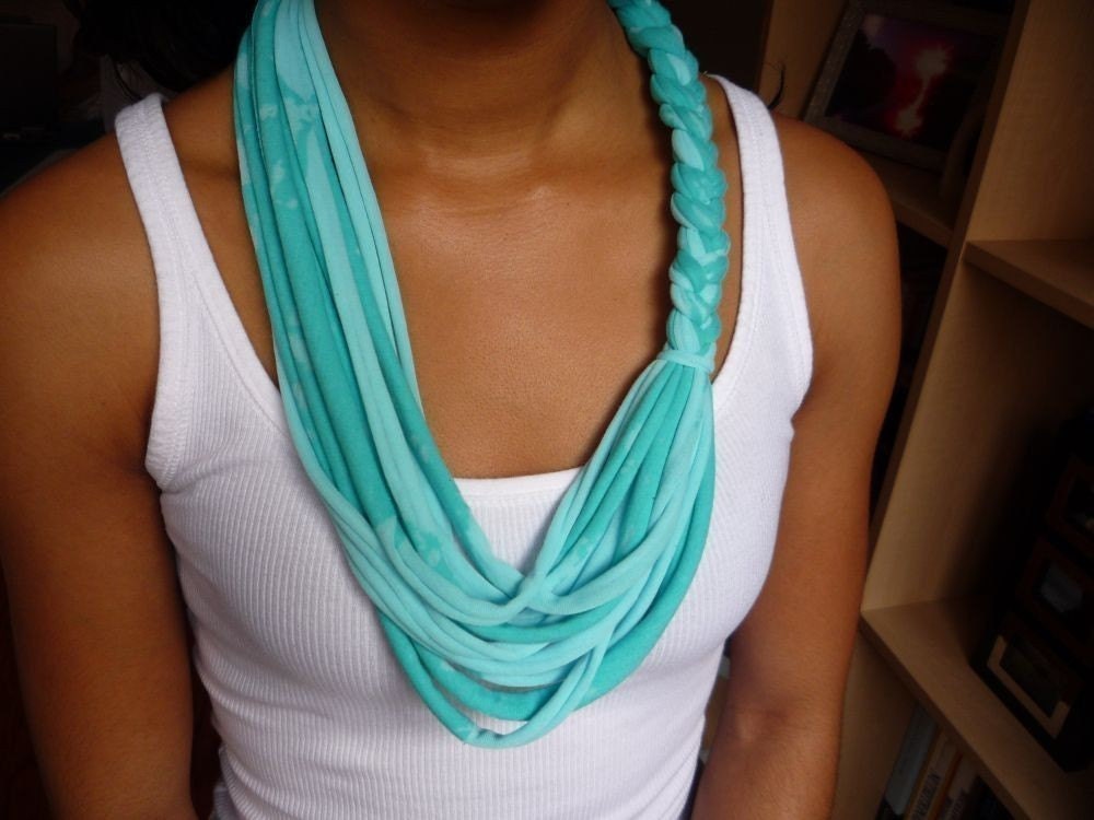 Blue Ocean Fabric Necklace