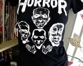 Horror Squad Women's Crew Neck Hand Screen Tshirt Sm, Med, Lg and XL