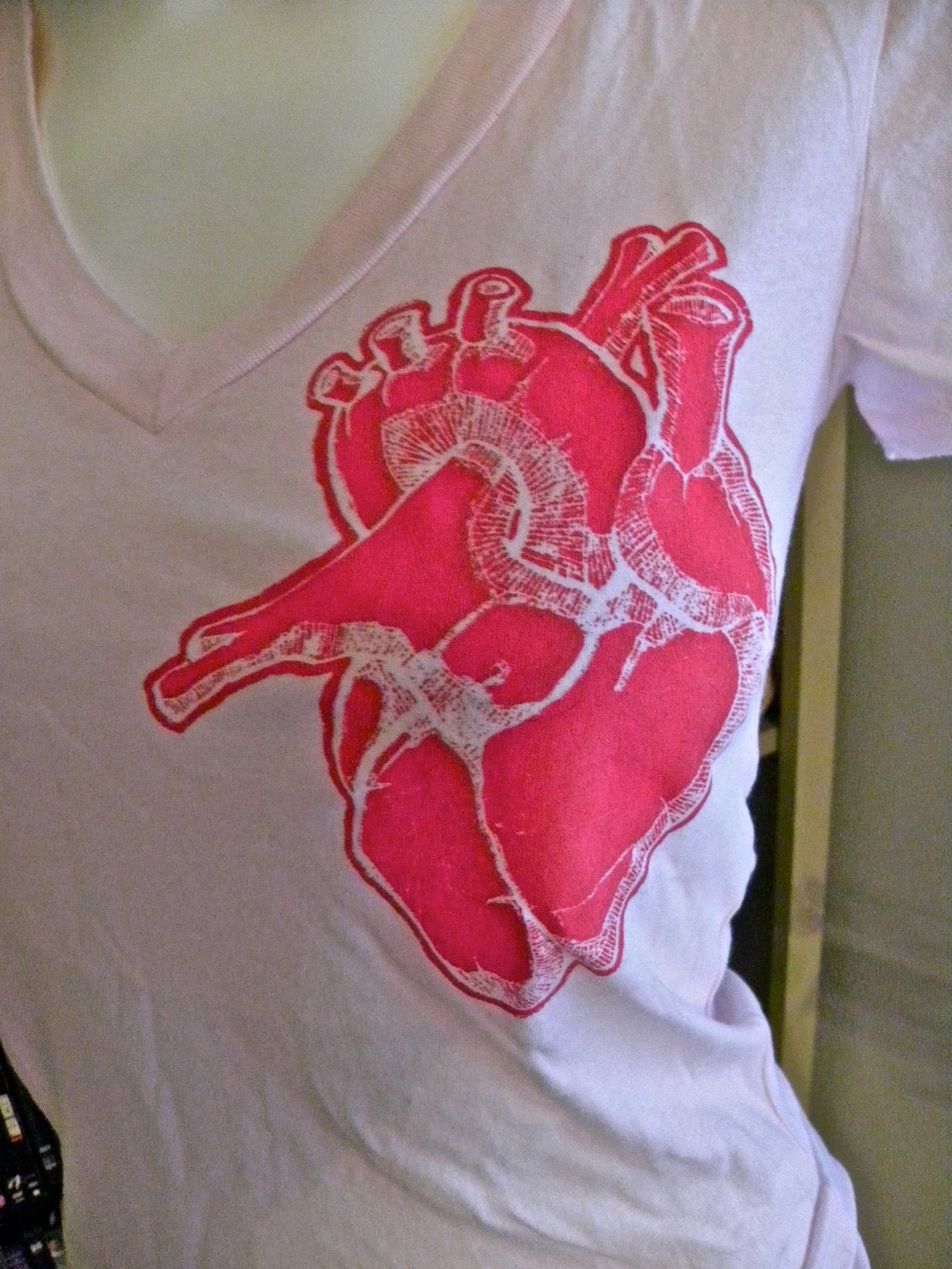 Anatomical Heart Original Silk Screened Women's Sm, Med, Lg, XL