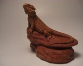 New Bearded Dragon Jewelery Box Terra Cotta Red Orange