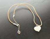 Coral Fossil Heart Gemstone Simple Choker