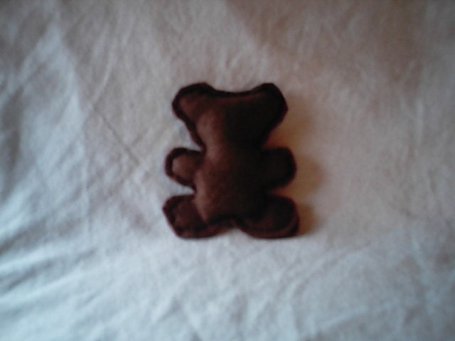 Brown Felt Teddy Bear Catnip Toy
