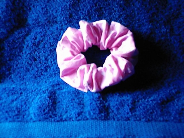 Pink with White Hearts Hair Scrunchie