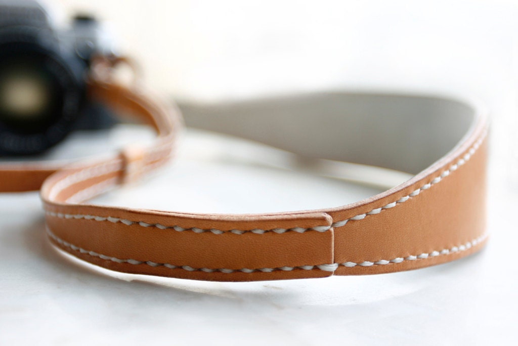 Natural Tan Premium Camera Neck Strap - made to order