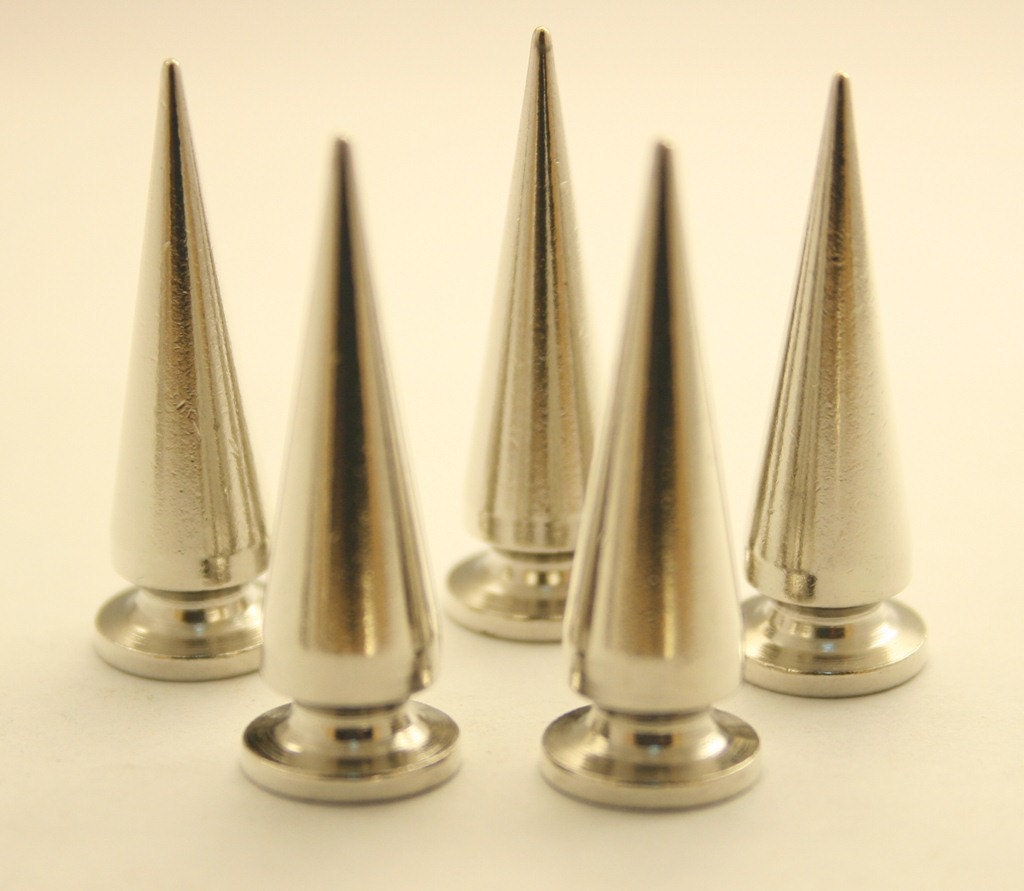 10 pcs. Silver Tone Cone Tree Spikes Screwback Studs Rivets Leathercraft Decorations Findings 10 mm. KScCN1030