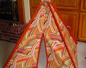 Child's Play Teepee - Wooden Poles - Multi-Colored and Brown (free shipping)