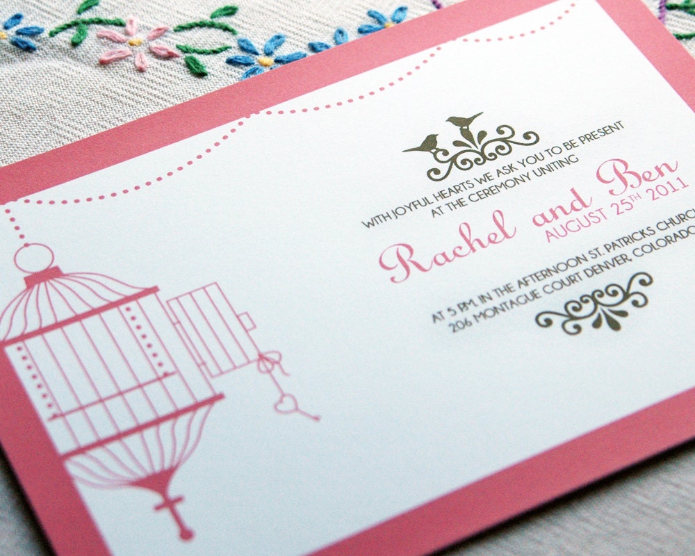 Wedding Invitation Sample - Modern Birdcage