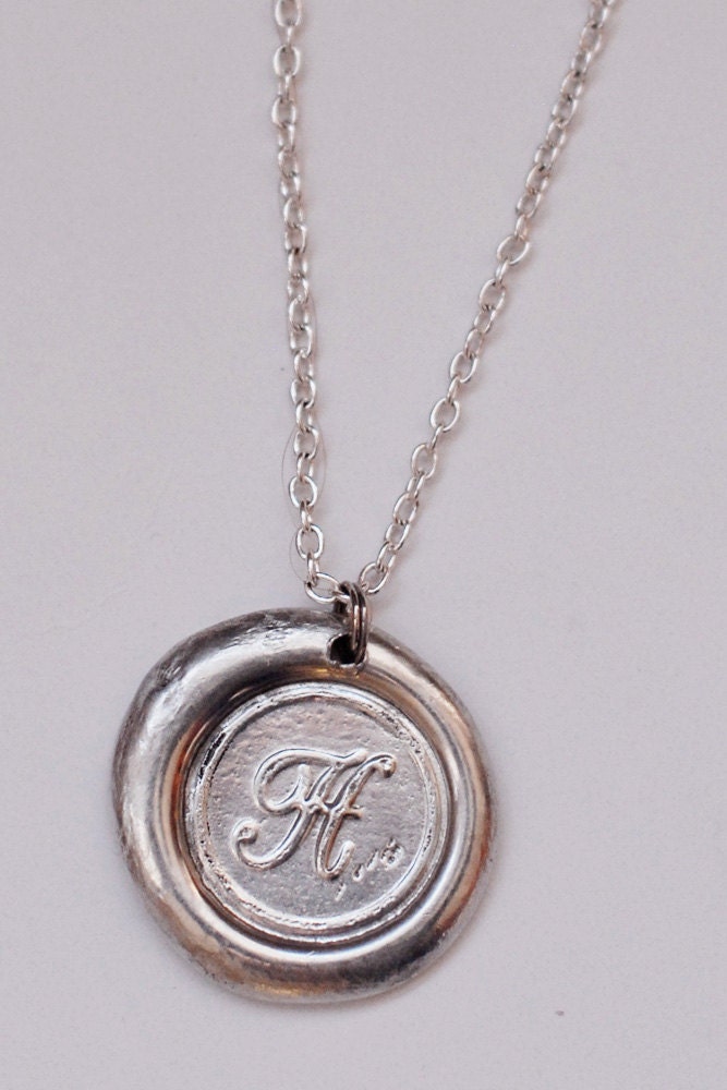 Monogrammed Intial Wax Seal Pendant