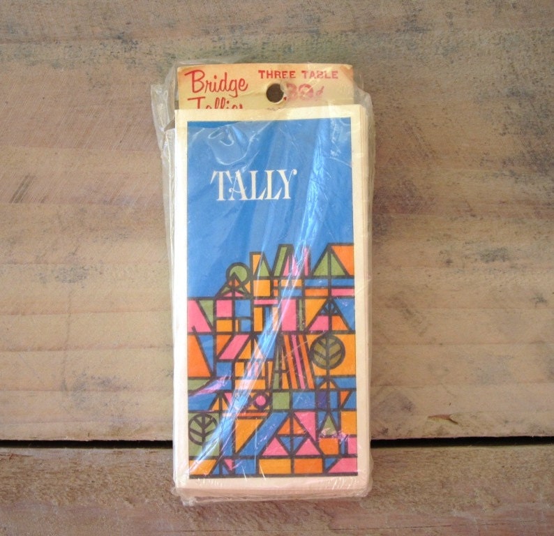 Vintage Package of Bridge Card Game Tally Cards