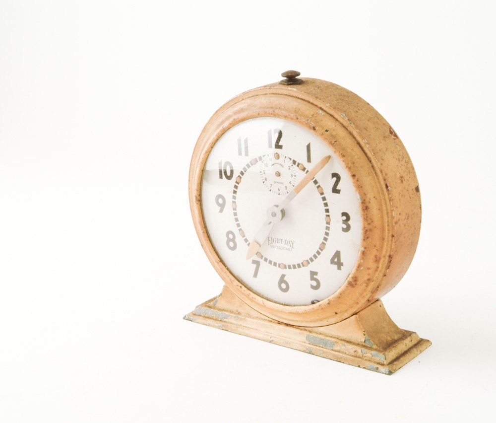 Vintage Ingraham Eight Day Broadcast Alarm Clock