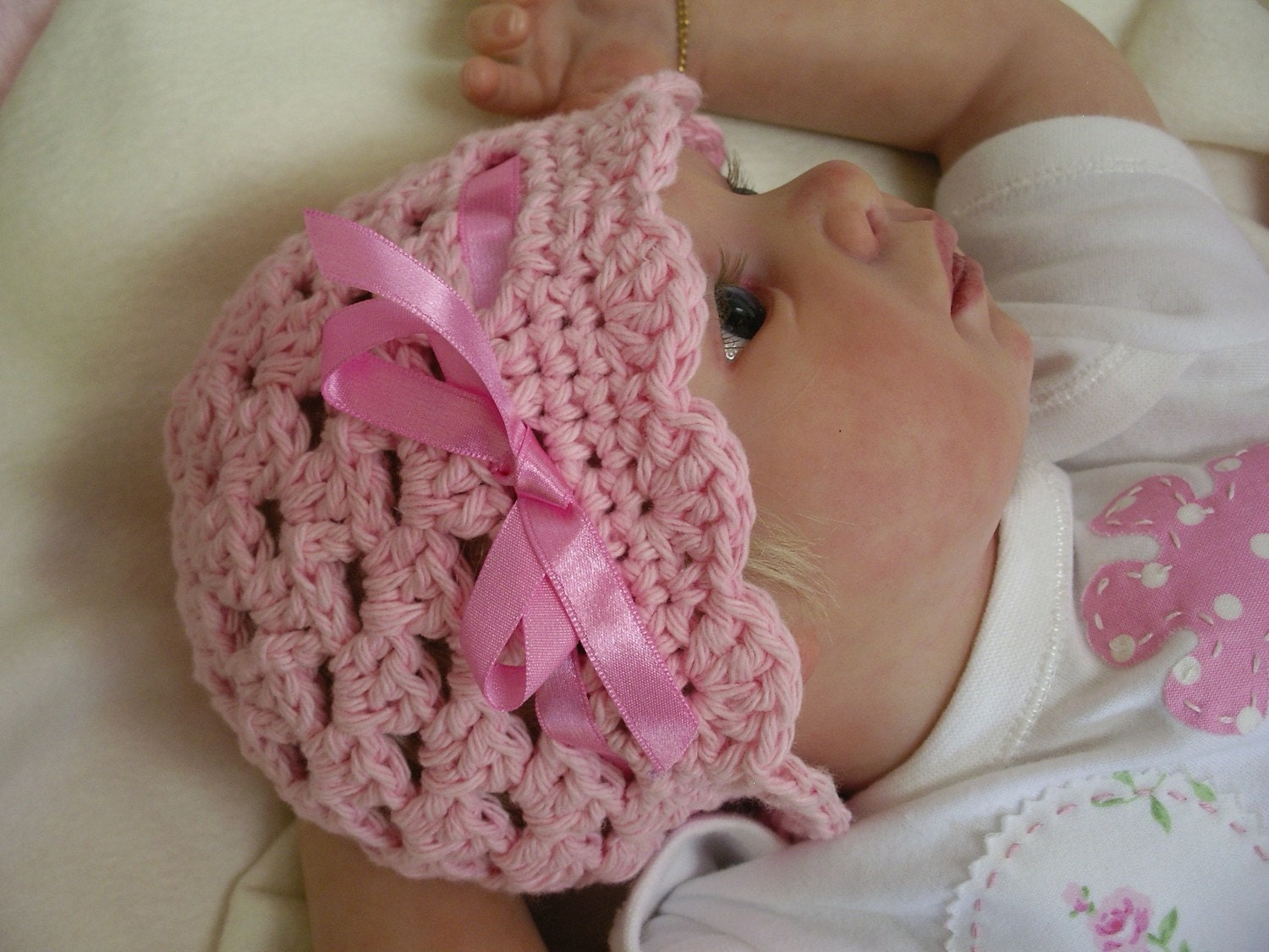 Crochet Baby Hat Pattern - Easy Peasy Ribbon and Shells Baby Hat Crochet Pattern No.204 Emailed2U NINE Sizes from Newborn to Adult