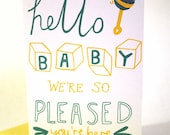 Hello Baby screen printed card