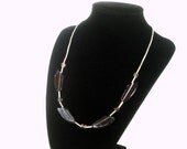 Smoky Brown Gray Glass Necklace with Cubes by Roots and Wings Designs