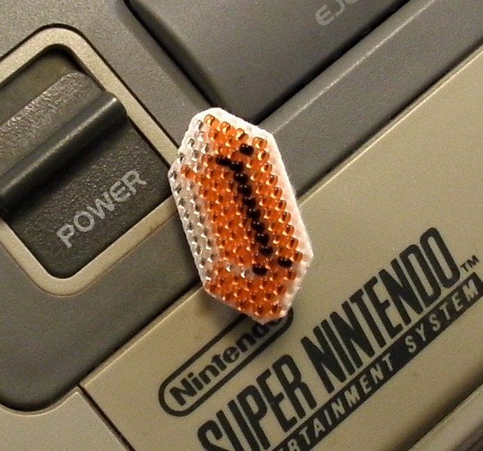 Beaded Rupee Pin, Bling Bling old school video game Tribute