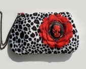 Skull Cameo Lolita Red Flower Leopard Animal Print Wristlet / Wallet / Clutch