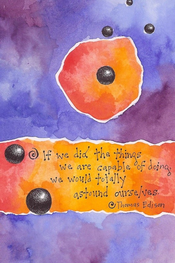 Colorful Original Watercolor Painting Greeting Card