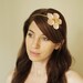 Single flower headband for women, pink flower and gold leave hair accessory, satin flower headpiece for women