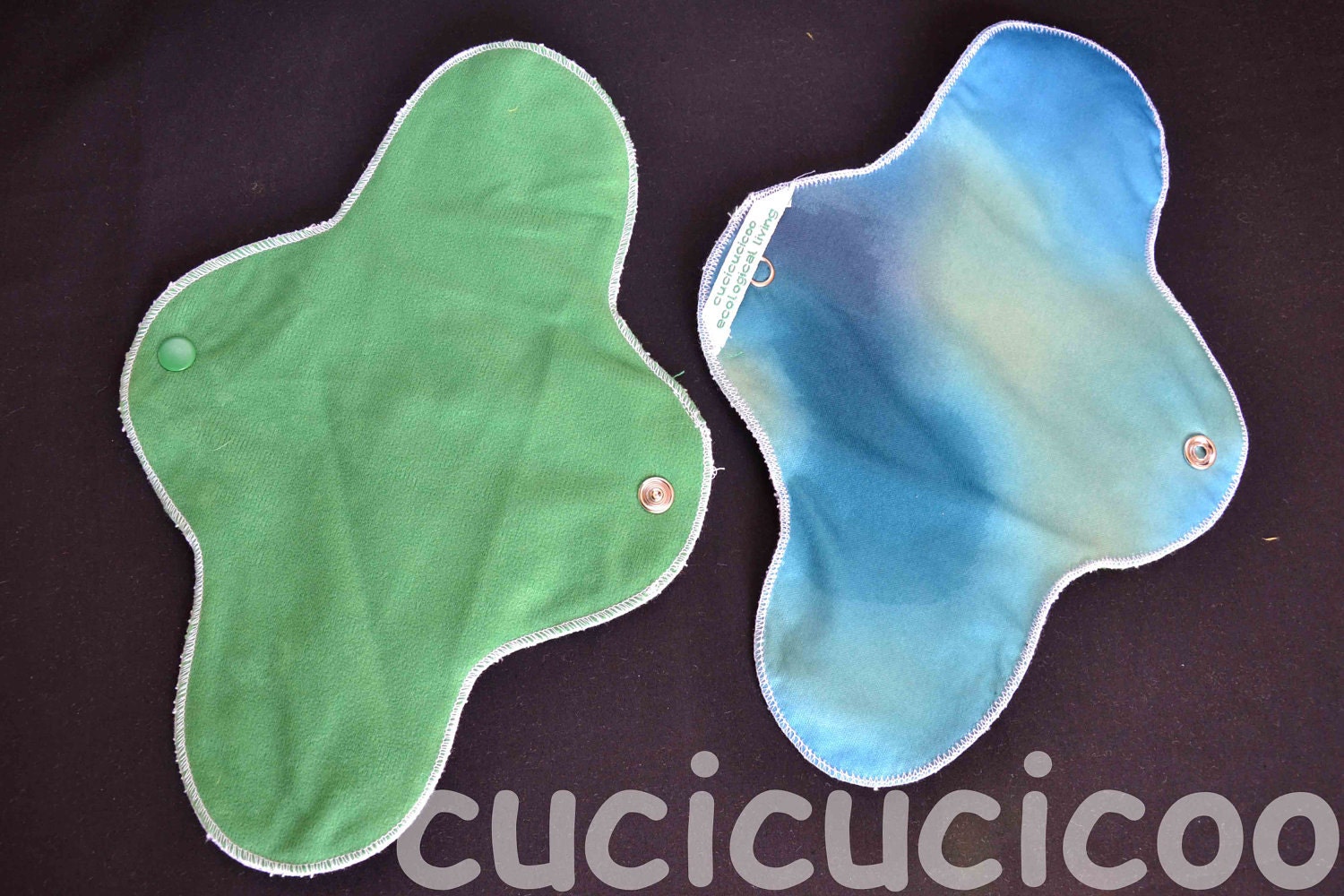 REGULAR cloth menstrual pad (tie dye and green)
