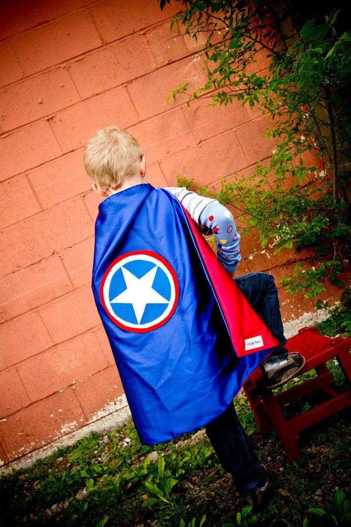 Captain America Cape birthday Gift -  Perfect Super Hero play costume dress up