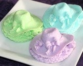 Easter Bonnet Soaps 3 beautiful and detailed Spring Bonnets soap sculptures ADORABLE Pastal Colors