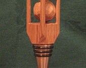 Ball in a Box Bottle Stopper Hand Carved Wine Stopper    Gift For Dad Handmade