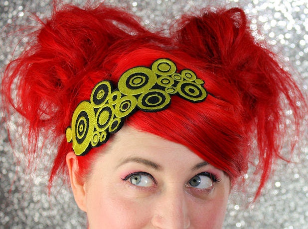 Pop Art Inspired Headband Yellow Circles