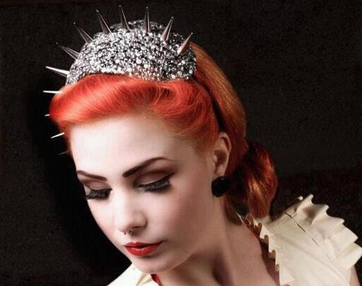 Studs Headband Hat, Rhinestones & Spikes, Studded Headband
