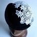 Bowler hat black with white lace
