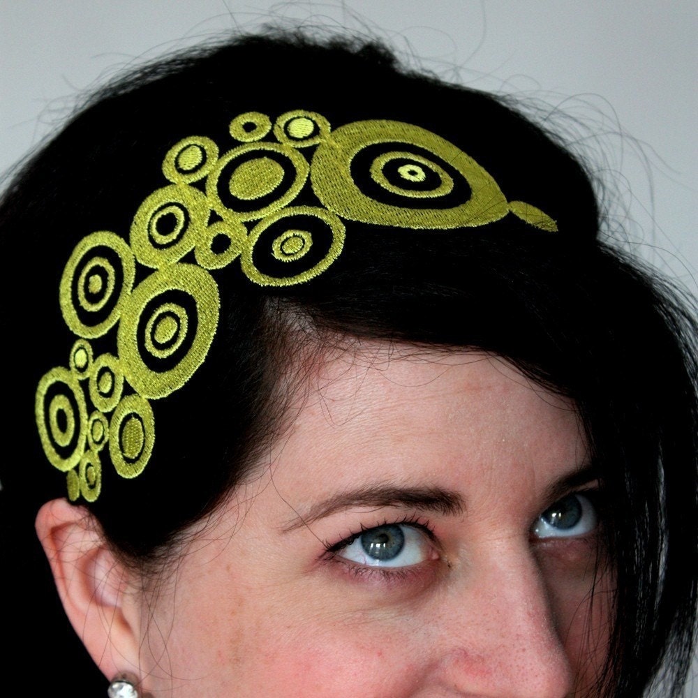 Pop Art Inspired Headband Yellow Circles