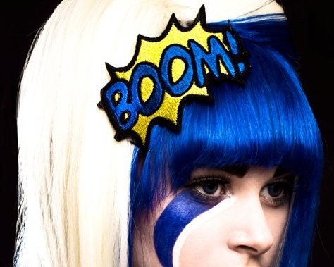 BOOM Headband, Yellow and Blue, Comic Inspired