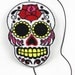 Sugar skull headband Dia de los muertos, in white with red rhinestones