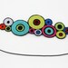 Bright Colors Headband, Pop Art Circles, Pink, Yellow, Red, Blue, Adult Headband